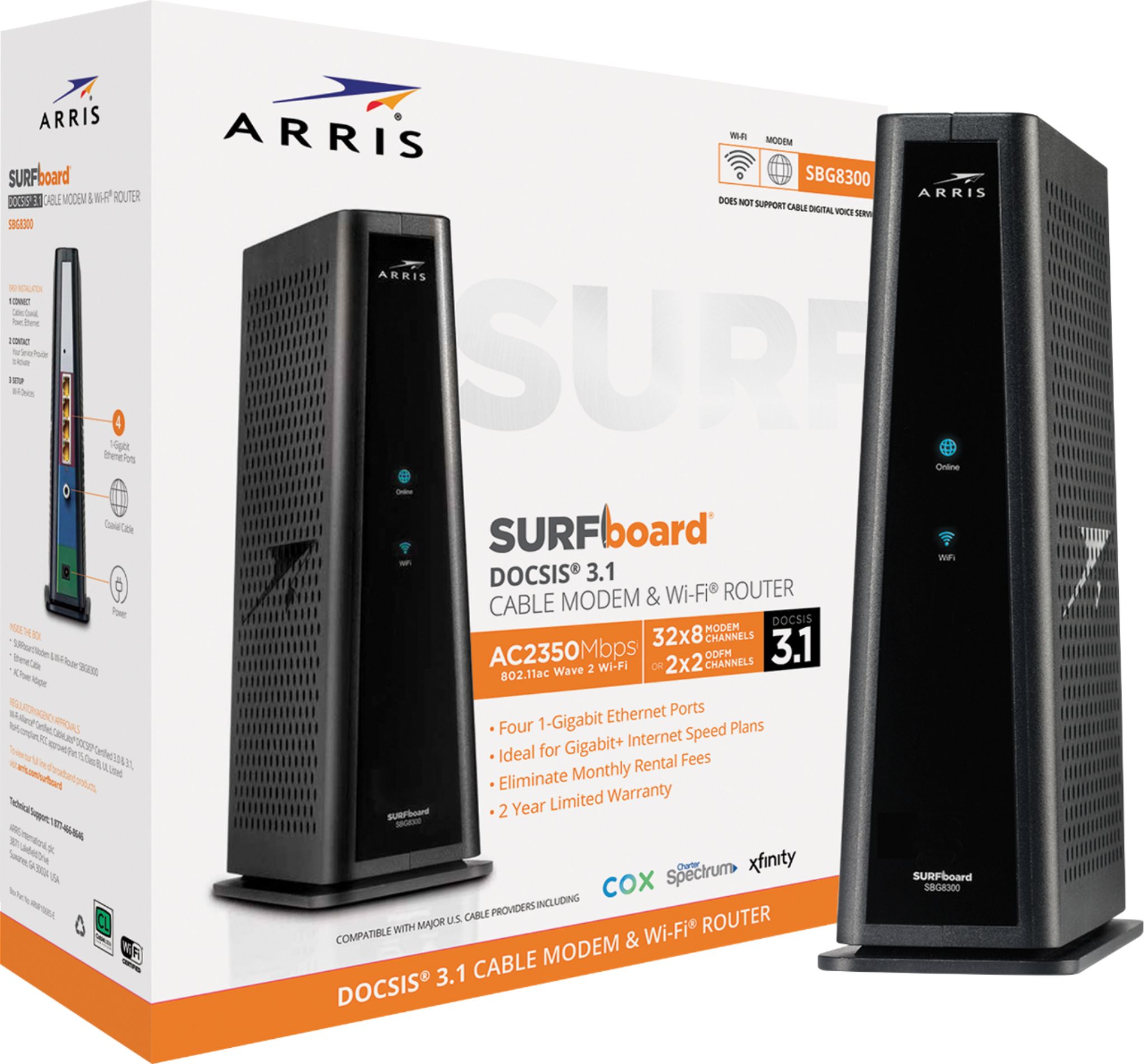 arris sbg8300 cable modem and wifi router